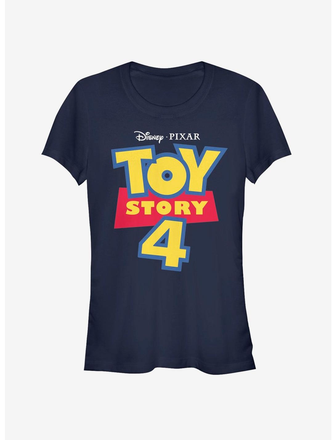 Disney Pixar Toy Story 4 Full Color Logo Girls T-Shirt, NAVY, hi-res