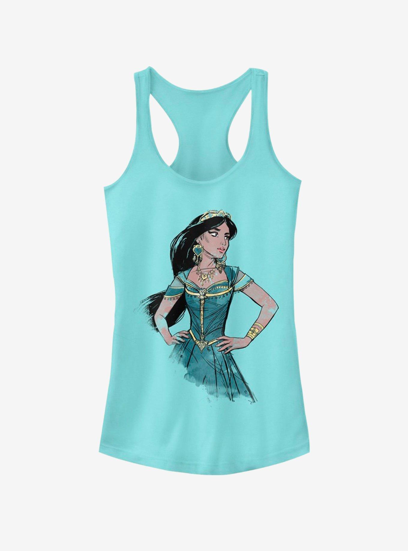 Disney Aladdin 2019 Jasmine Sketch Girls Tank, CANCUN, hi-res