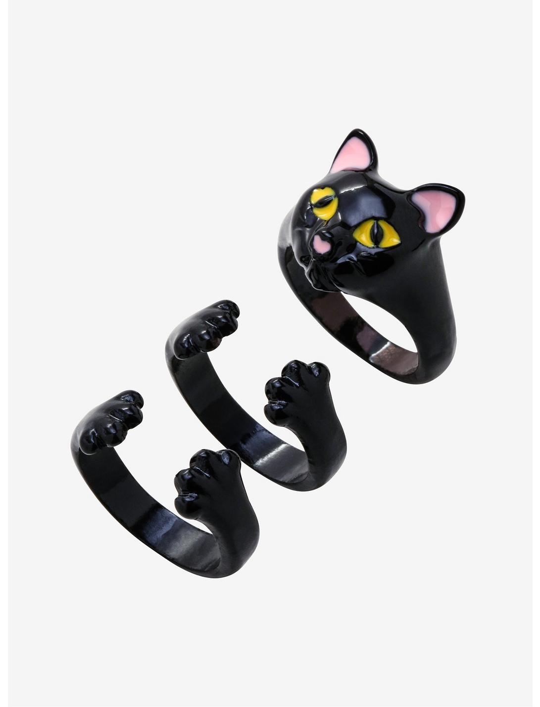 Black Cat Stackable Ring Set, , hi-res