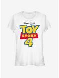 Disney Pixar Toy Story 4 Full Color Logo Girls T-Shirt, WHITE, hi-res