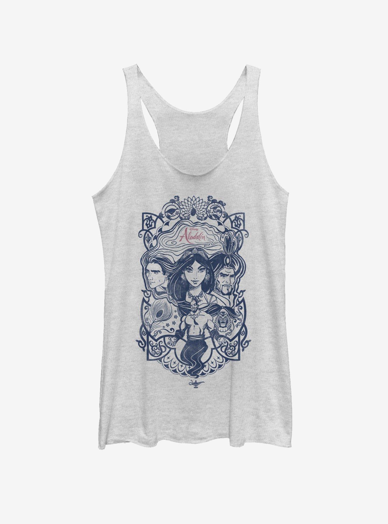 Disney Aladdin 2019 Vintage Aladdin Collage Girls Tank, WHITE HTR, hi-res