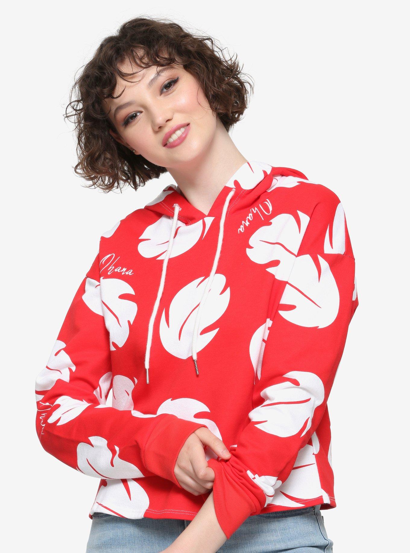 Disney Lilo & Stitch Lilo Crop Girls Hoodie, WHITE, hi-res