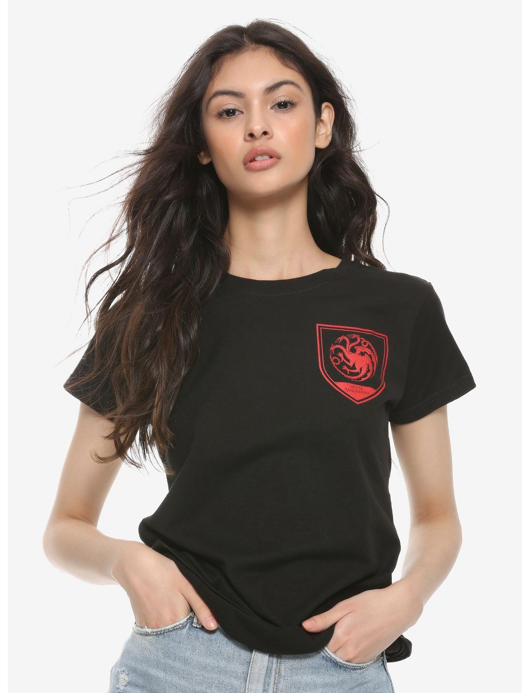 Game Of Thrones Targaryen Shield Girls T-Shirt, BLACK, hi-res