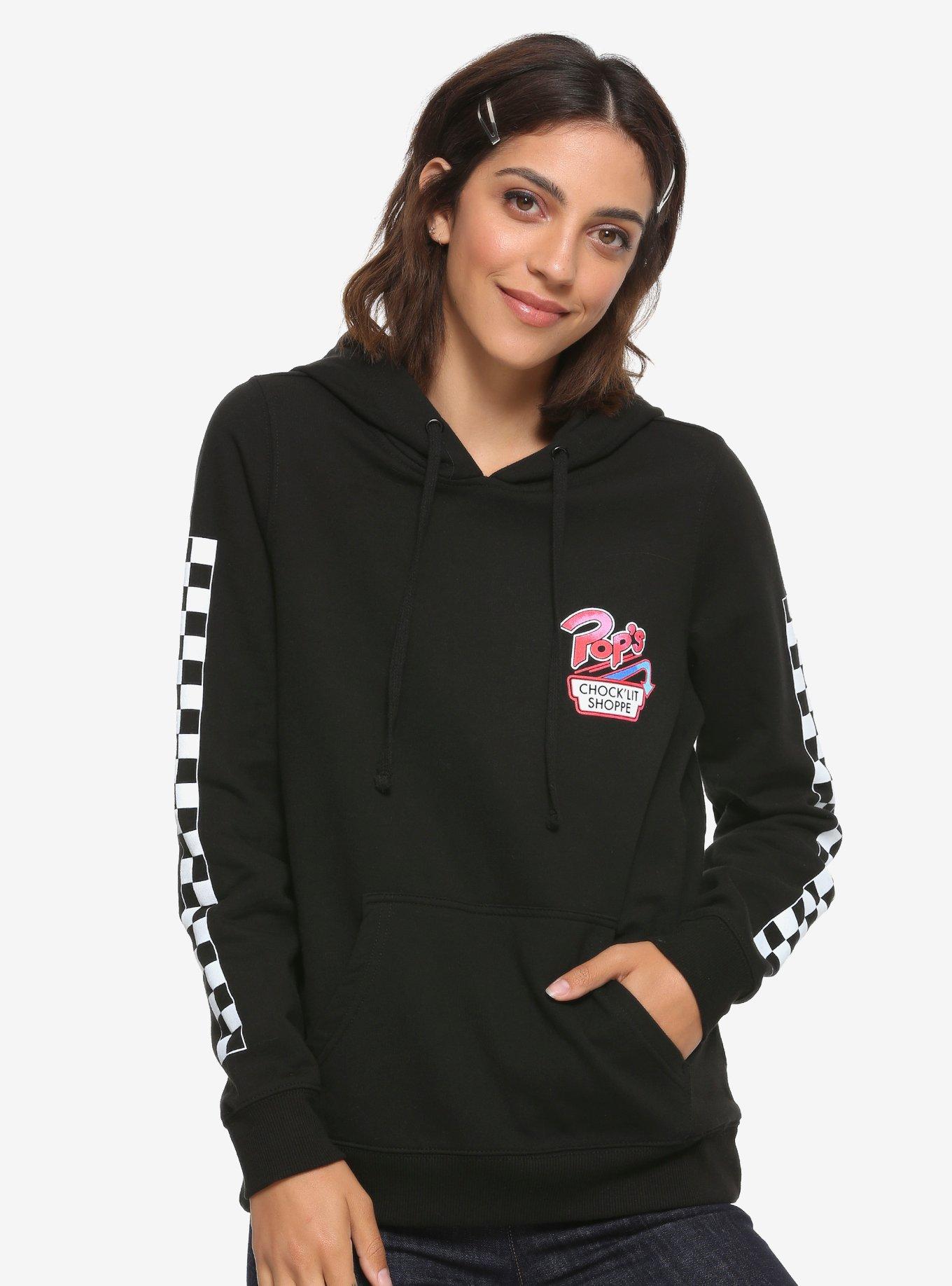 Riverdale Pop's Neon Sign & Check Girls Hoodie, MULTI, hi-res