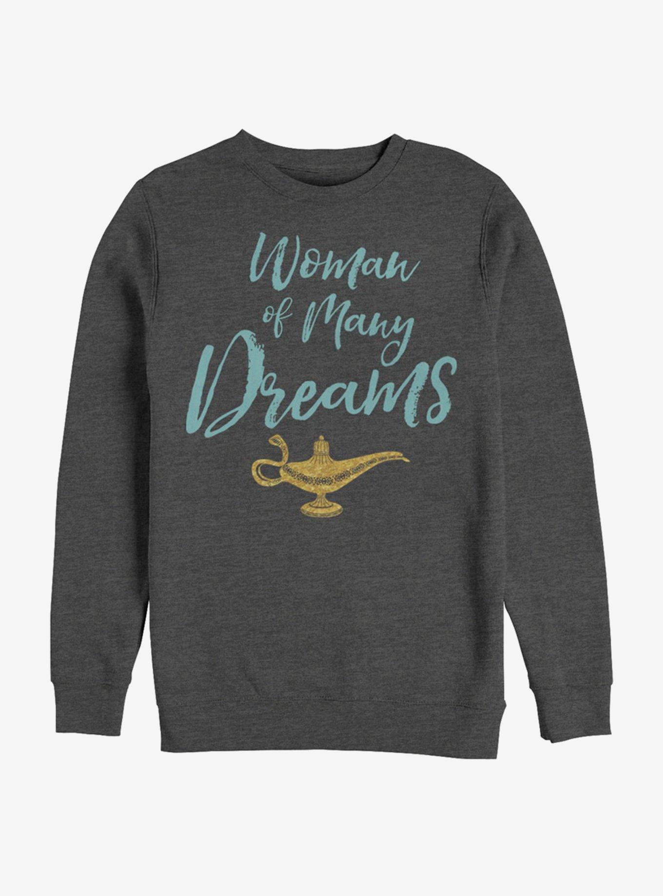 Disney Aladdin 2019 Woman of Many Dreams Cursive Sweatshirt, CHAR HTR, hi-res