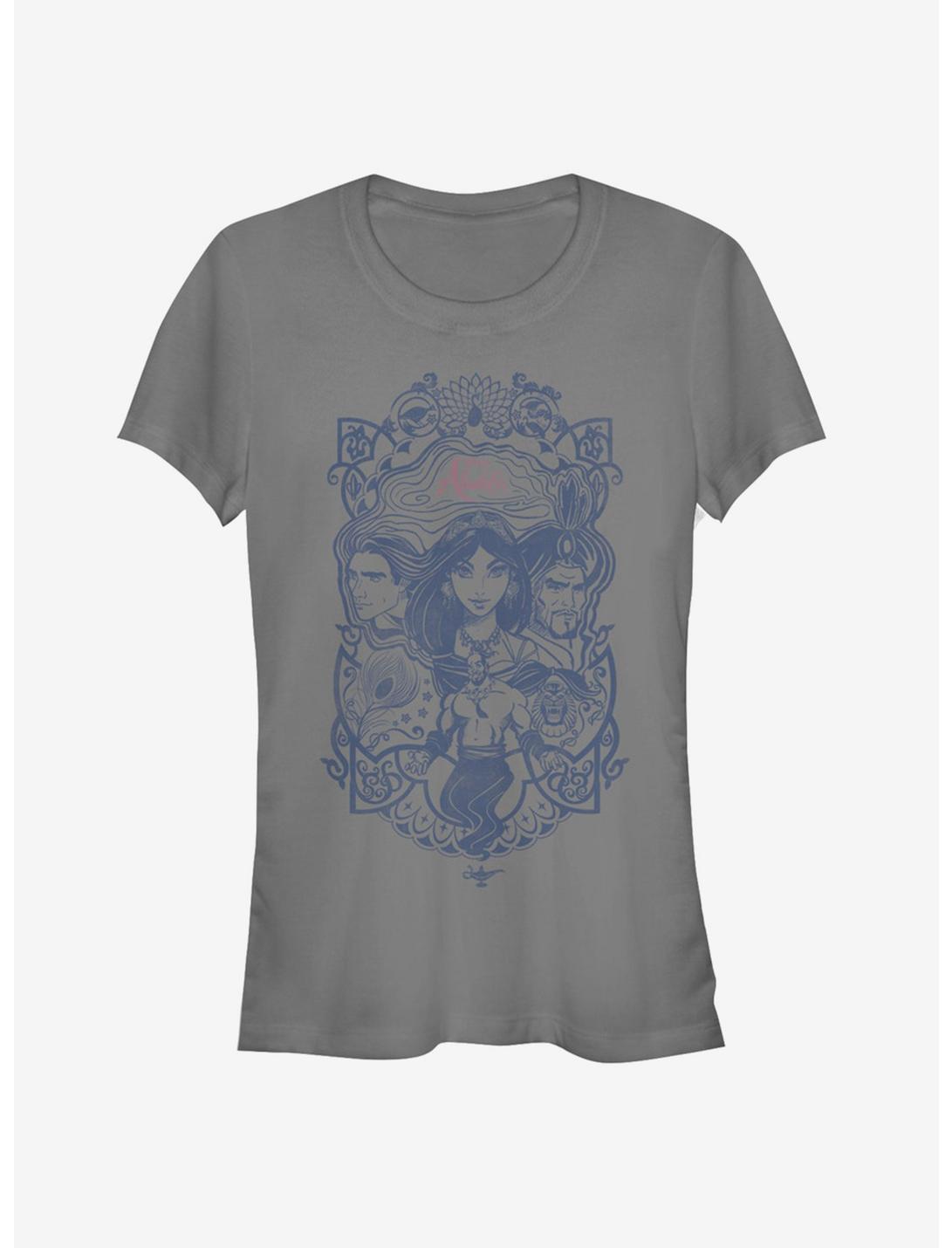 Disney Aladdin 2019 Vintage Aladdin Collage Girls T-Shirt, CHARCOAL, hi-res