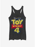 Disney Pixar Toy Story 4 Full Color Logo Girls Tank, BLK HTR, hi-res