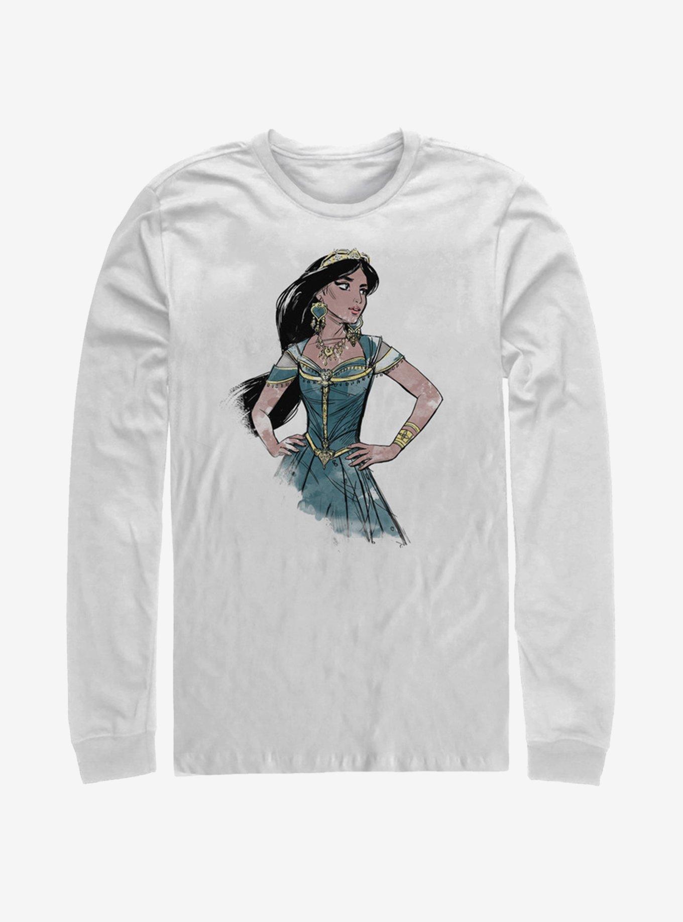 Disney Aladdin 2019 Jasmine Sketch Long-Sleeve T-Shirt , WHITE, hi-res