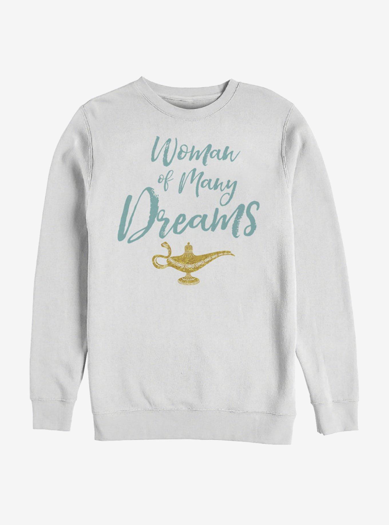 Disney Aladdin 2019 Woman of Many Dreams Cursive Sweatshirt, WHITE, hi-res