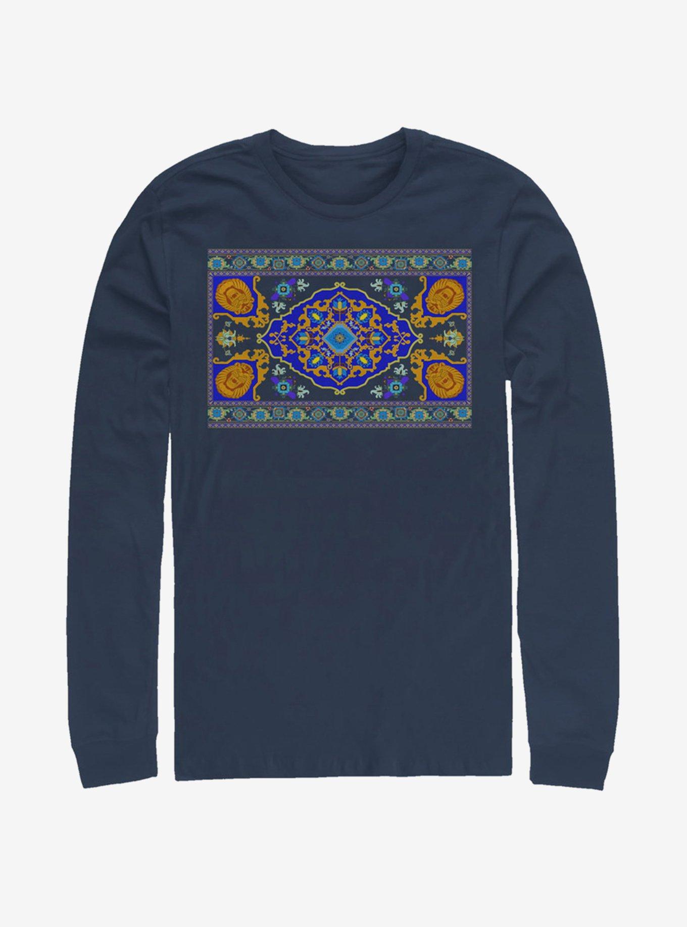 Disney Aladdin 2019 Magic Carpet Panel Print Long-Sleeve T-Shirt , NAVY, hi-res