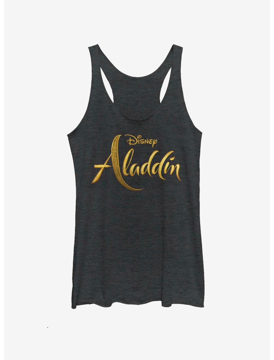 Disney Aladdin 2019 Aladdin Live Action Logo Girls Tank, BLK HTR, hi-res