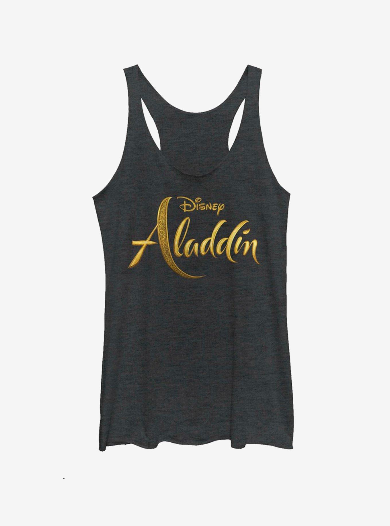 Disney Aladdin 2019 Aladdin Live Action Logo Girls Tank, BLK HTR, hi-res