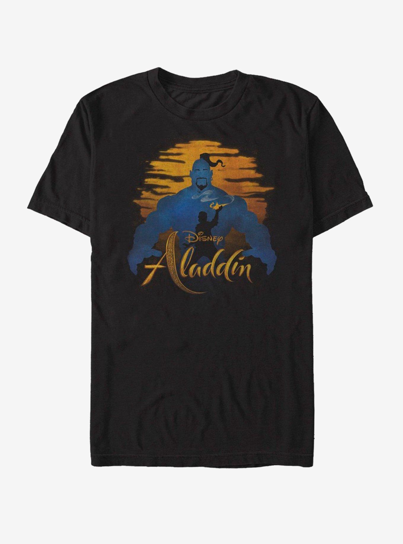 Disney Aladdin 2019 Genie Silhouette T-Shirt, BLACK, hi-res