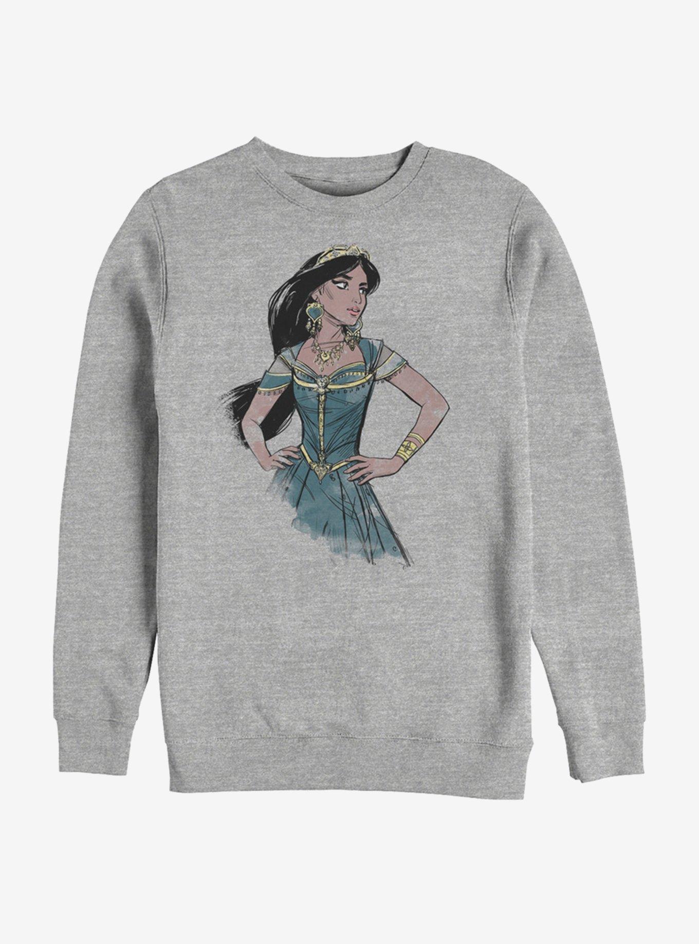 Disney Aladdin 2019 Jasmine Sketch Sweatshirt, ATH HTR, hi-res