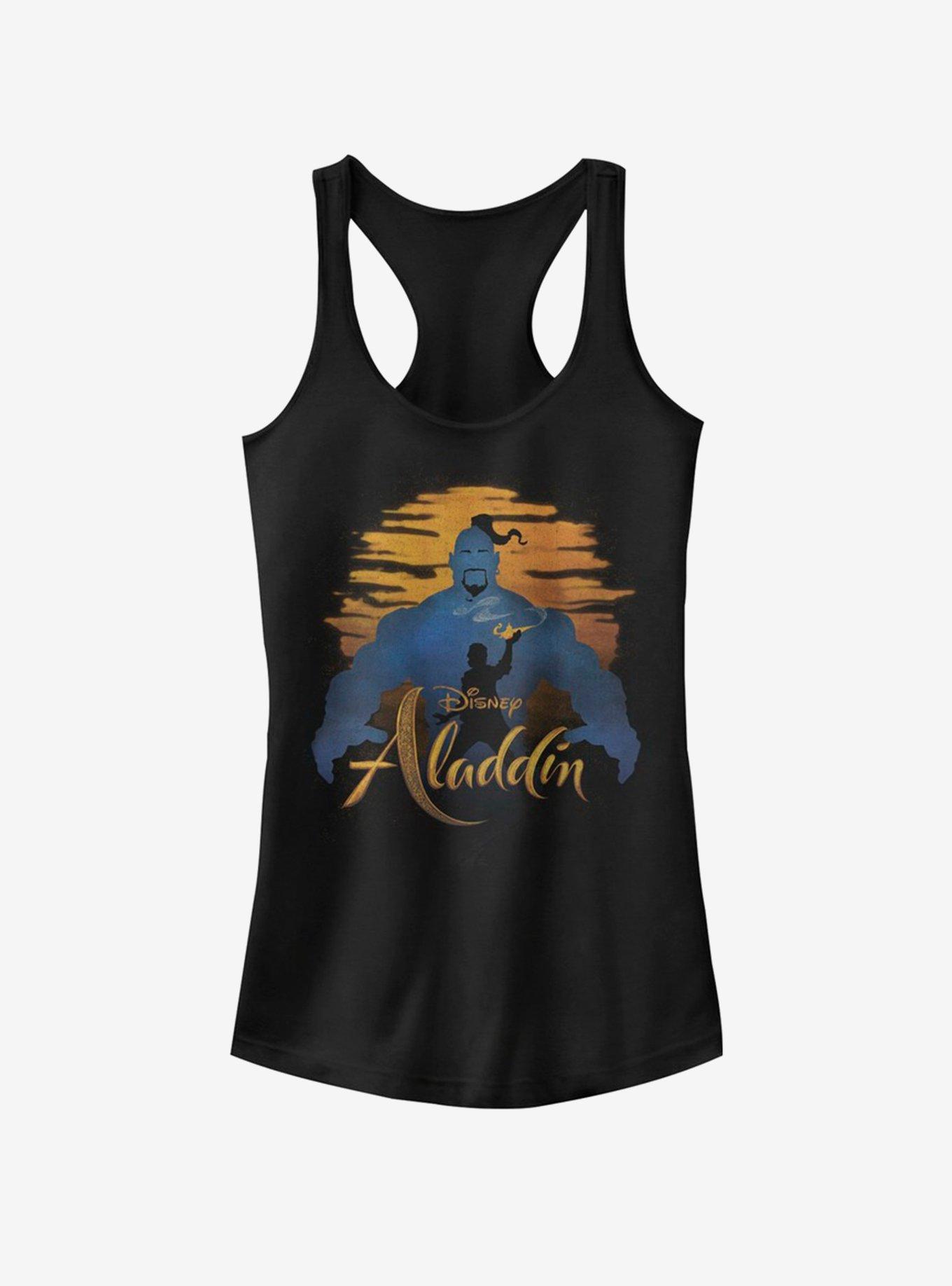 Disney Aladdin 2019 Genie Silhouette Girls Tank, BLACK, hi-res