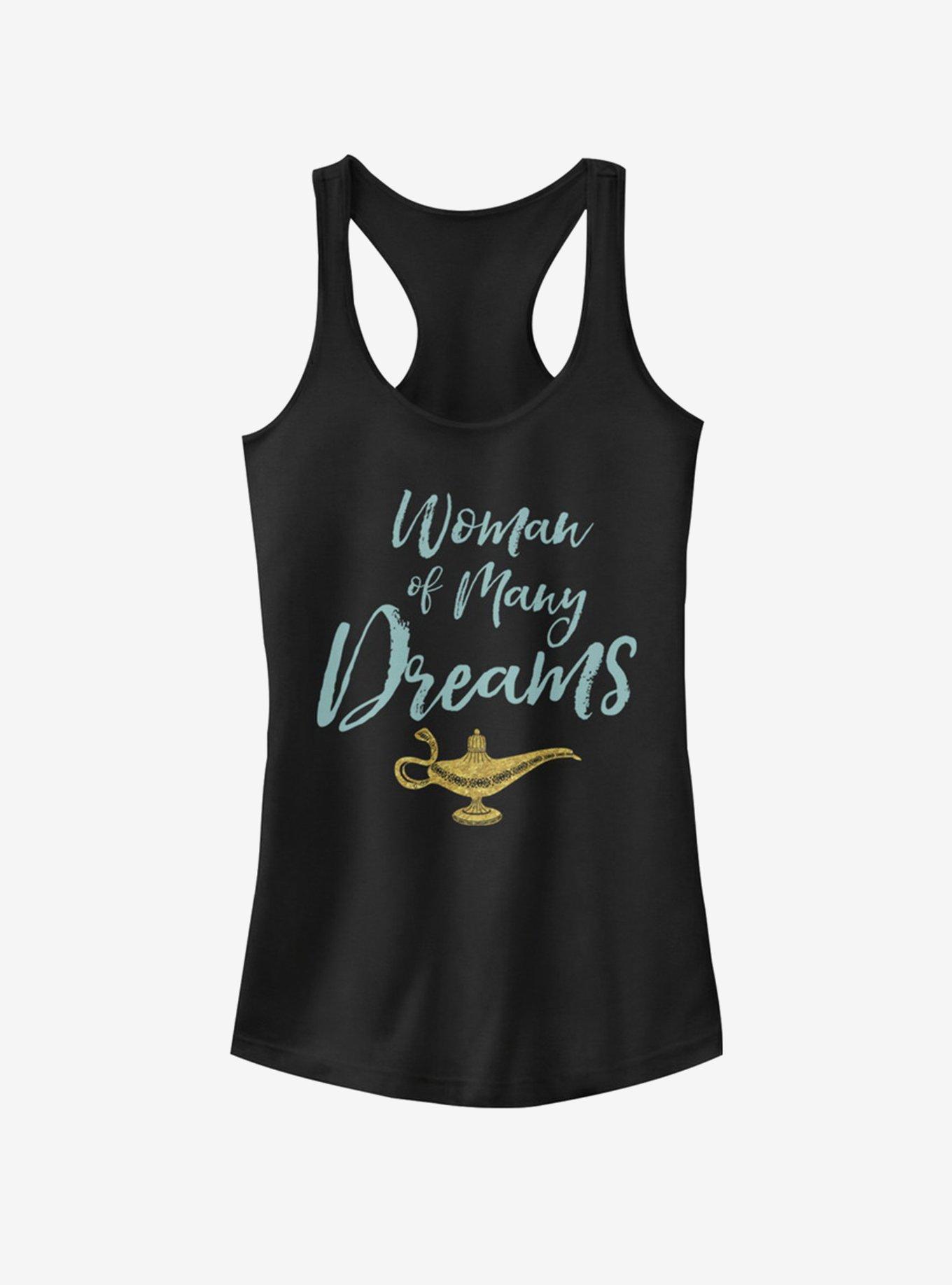 Disney Aladdin 2019 Woman of Many Dreams Cursive Girls Tank, BLACK, hi-res