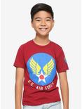Marvel Captain Marvel Air Force Youth T-Shirt - BoxLunch Exclusive, RED, hi-res