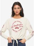 Supernatural Winchester Bros. Tie-Front Girls Long-Sleeve T-Shirt, RED, hi-res