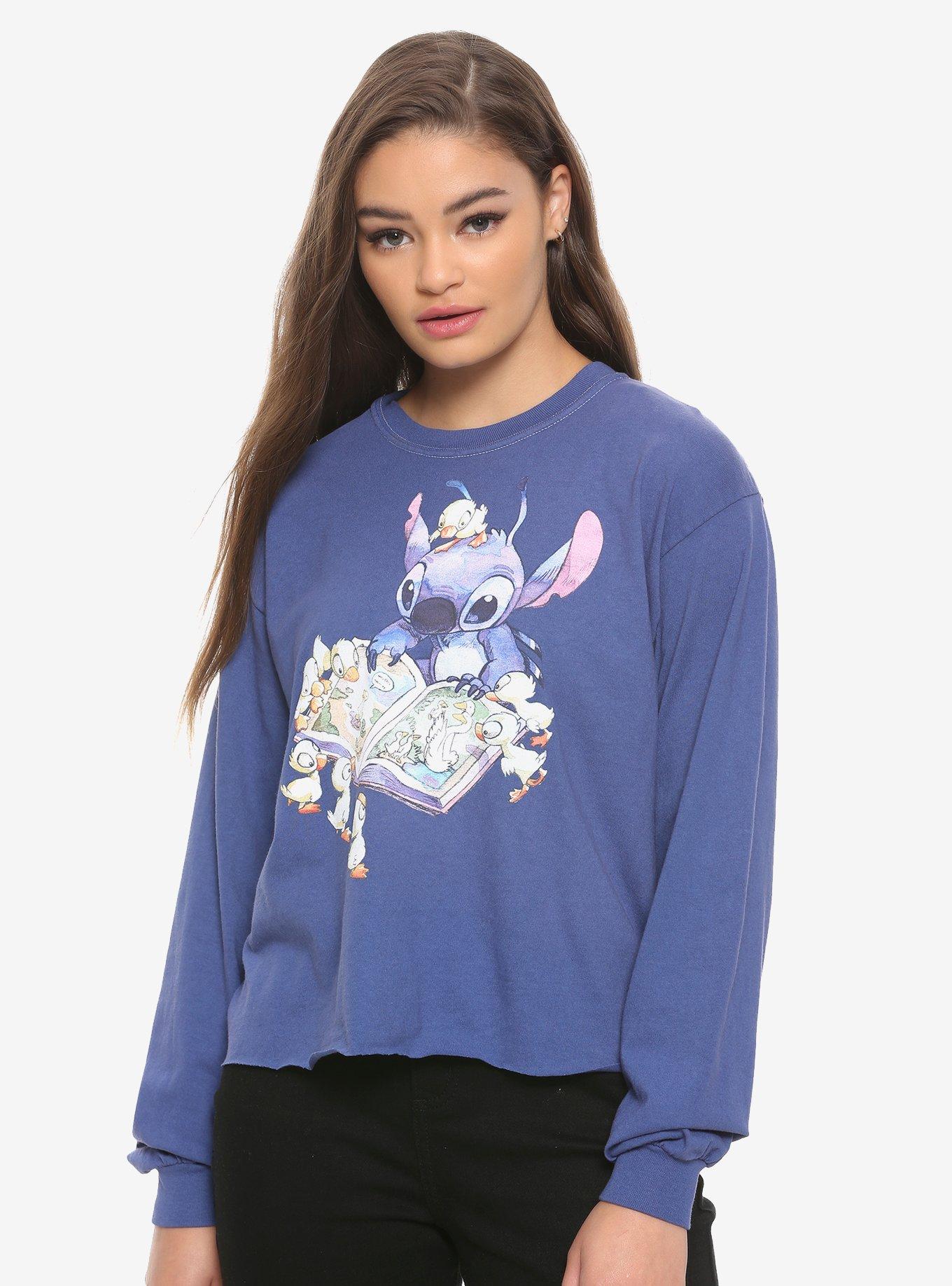 Disney Lilo & Stitch Duckies Girls Crop Long-Sleeve T-Shirt, MULTI, hi-res