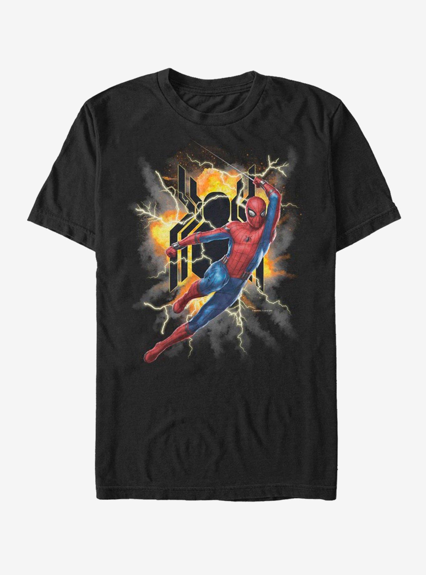 Marvel Spider-Man Far From Home Exploding Spider T-Shirt, BLACK, hi-res