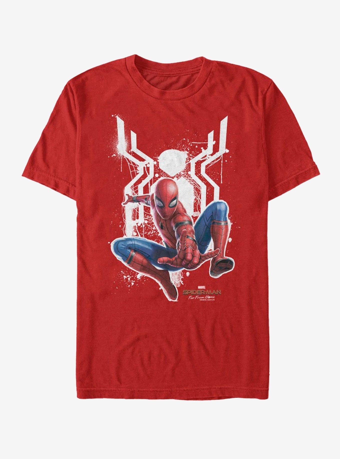 Marvel Spider-Man Far From Home Painted Spider T-Shirt - RED | BoxLunch