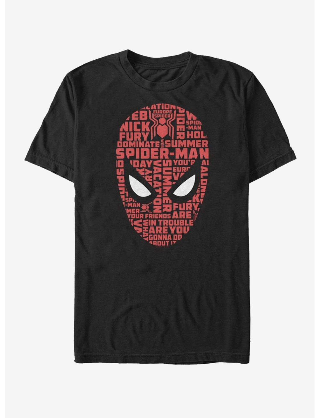 Marvel Spider-Man Far From Home Spider Word Face T-Shirt, BLACK, hi-res