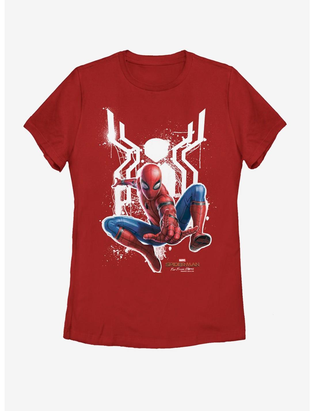 Marvel Spider-Man Far From Home Painted Spider Womens T-Shirt, RED, hi-res
