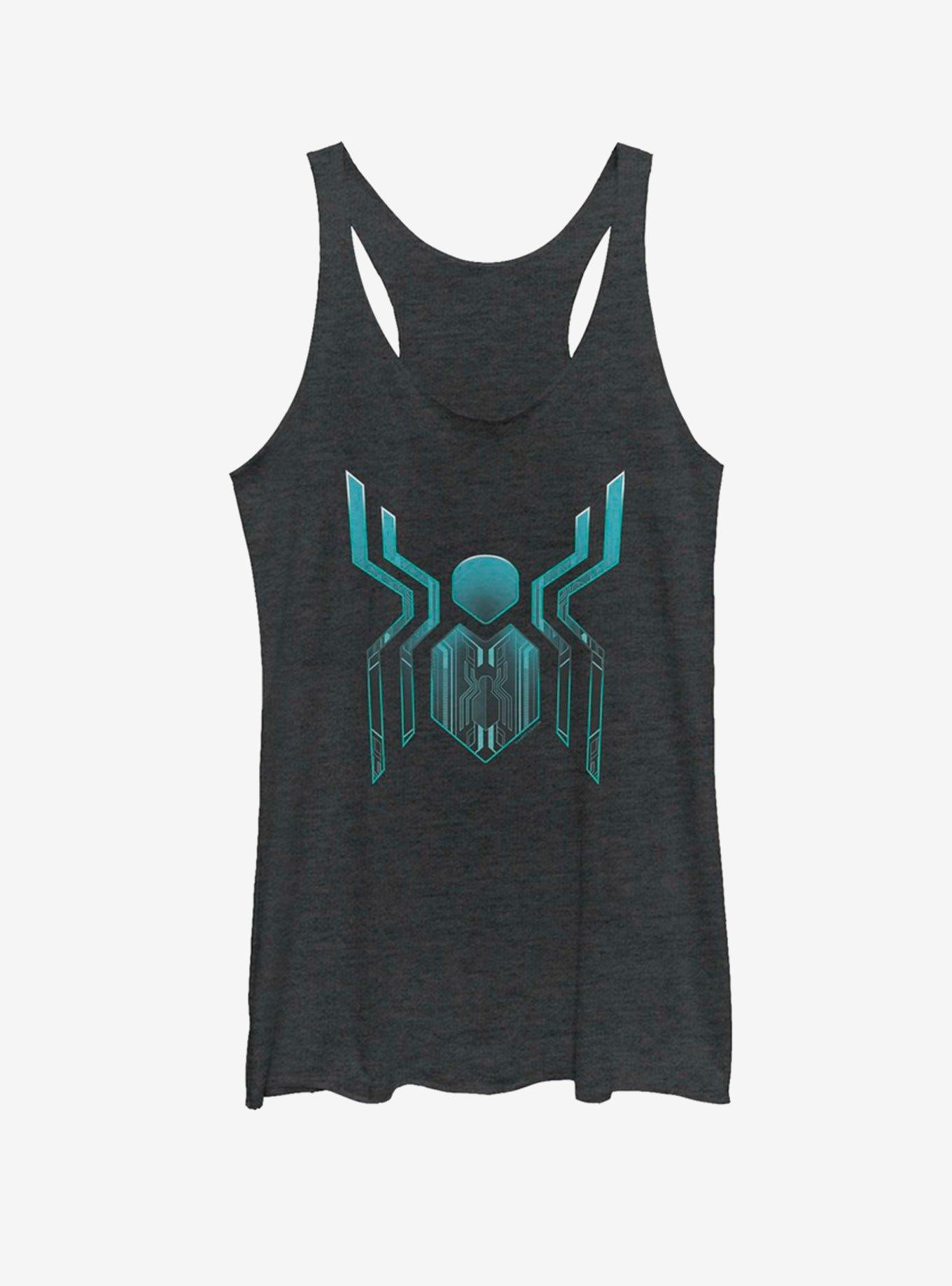 Marvel Spider-Man Far From Home Spider Logo Far Womens Tank, BLK HTR, hi-res