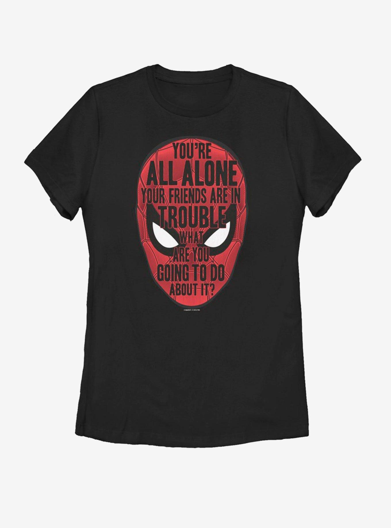 Marvel Spider-Man Far From Home Face words Womens T-Shirt, BLACK, hi-res