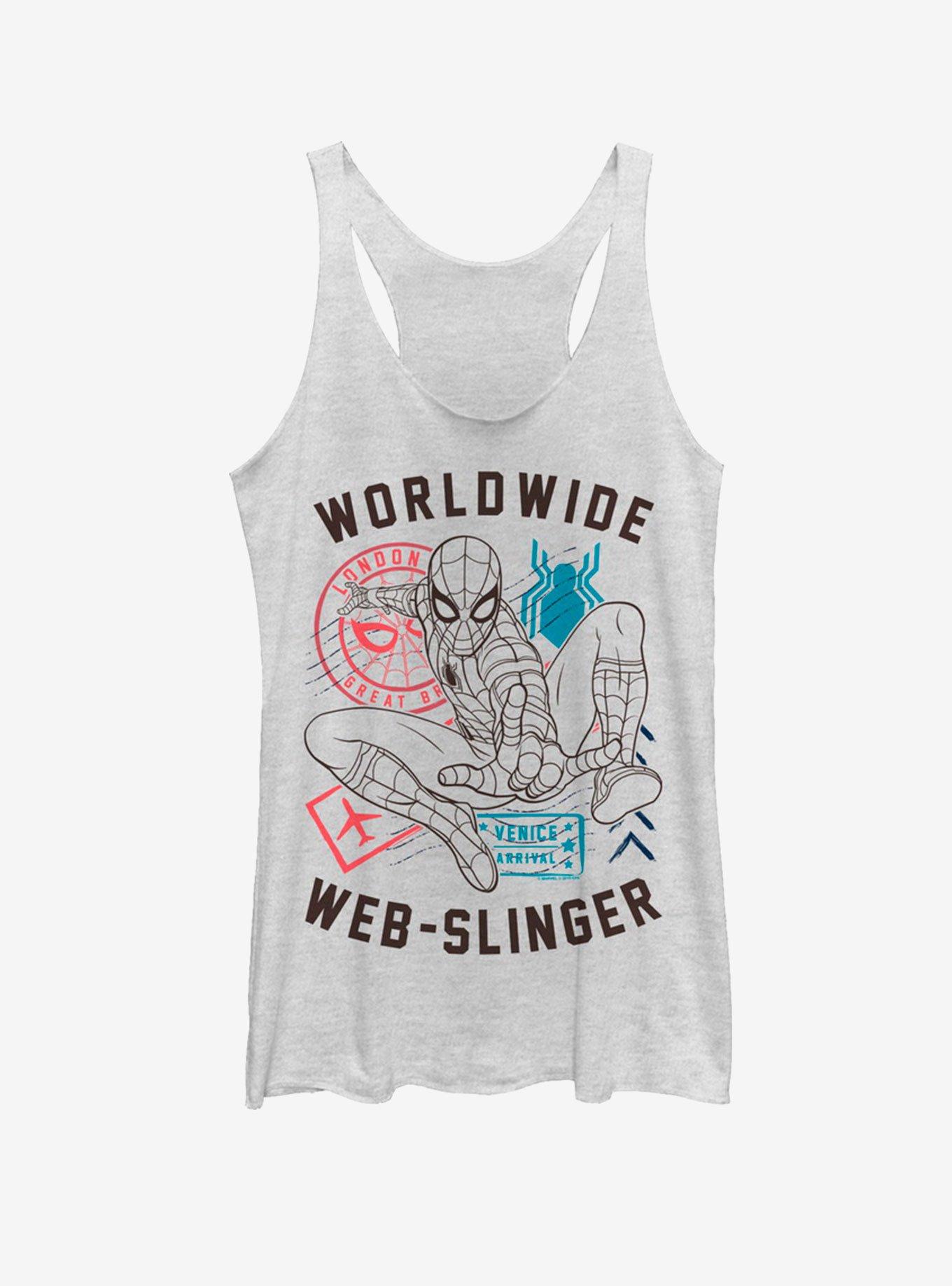 Marvel Spider-Man Far From Home World Wide Web Slinger Vintage Womens Tank, , hi-res