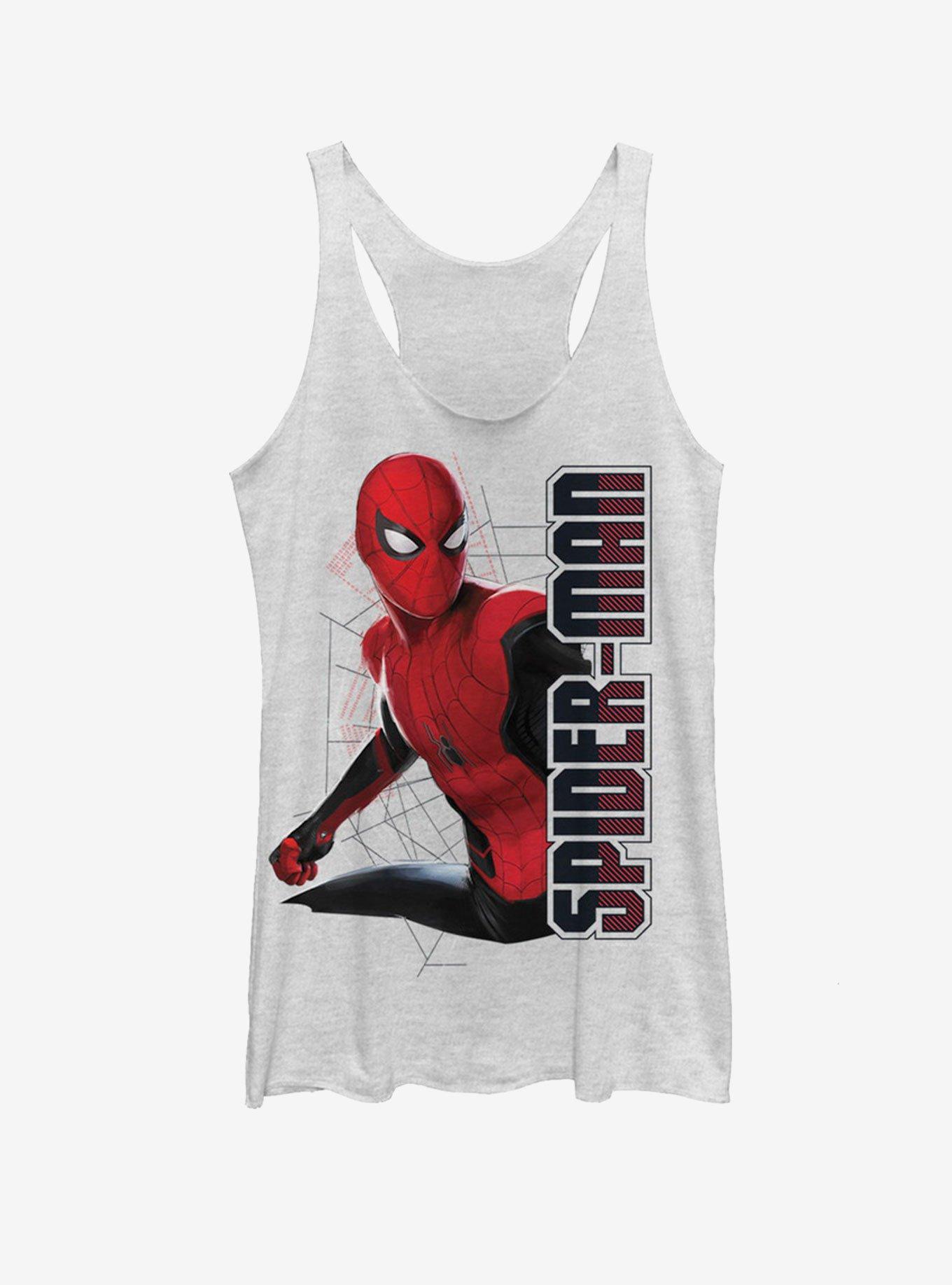Marvel Spider-Man Far From Home Spider Webs Womens Tank, WHITE HTR, hi-res