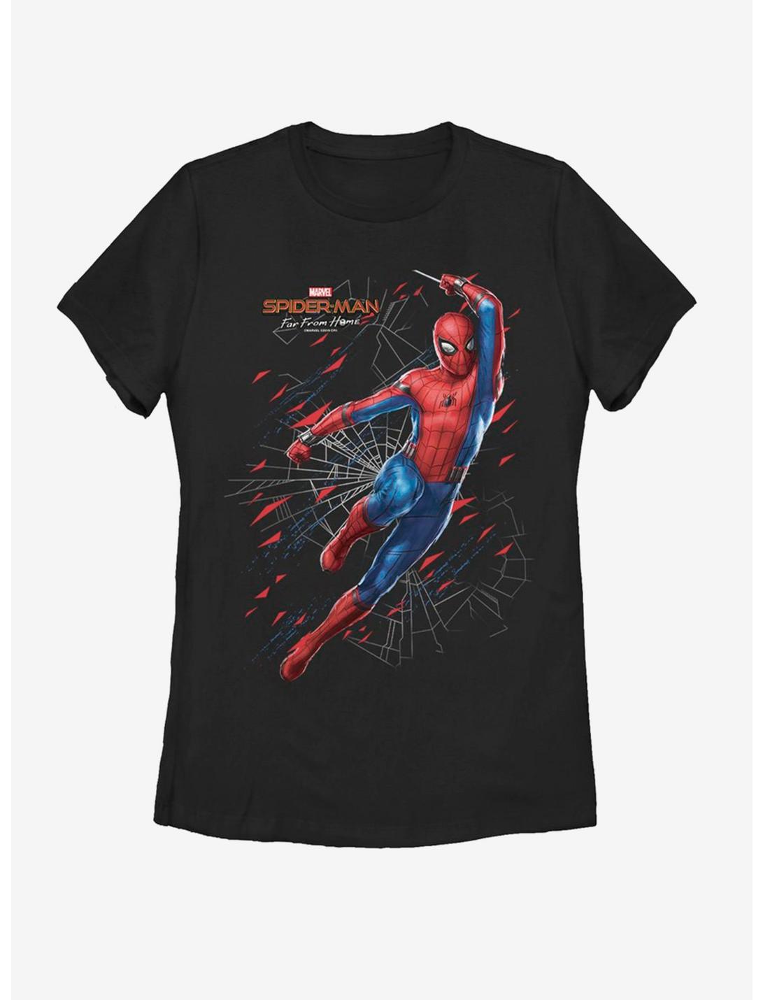 Marvel Spider-Man Far From Home Traveling Spidey Womens T-Shirt, BLACK, hi-res
