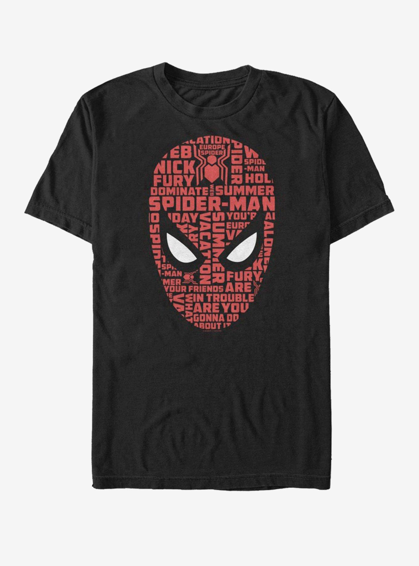 Marvel Spider-Man: Far From Home Spider Word Face T-Shirt, BLACK, hi-res