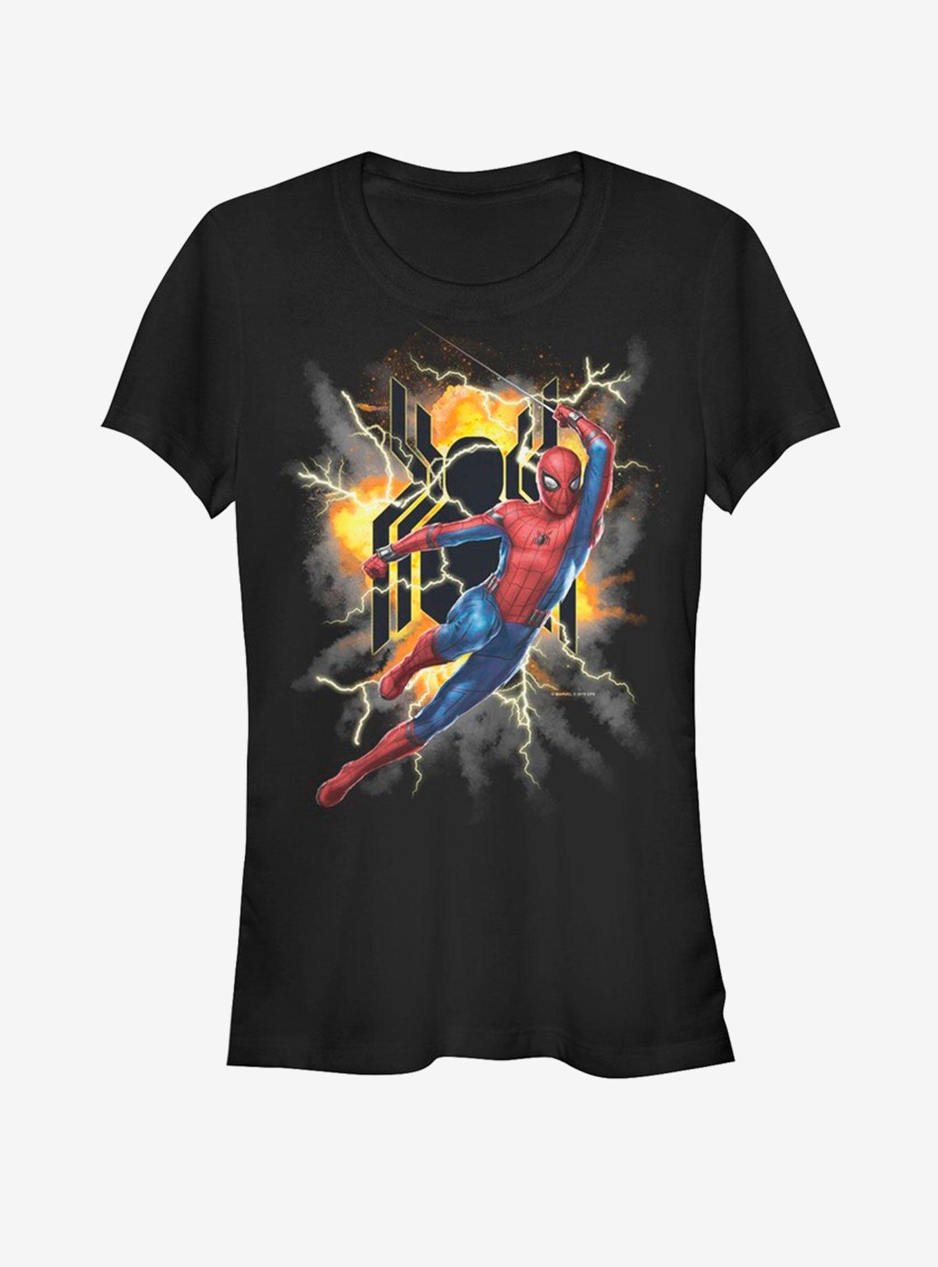 Marvel Spider-Man Far From Home Exploding Spider Girls T-Shirt, BLACK, hi-res