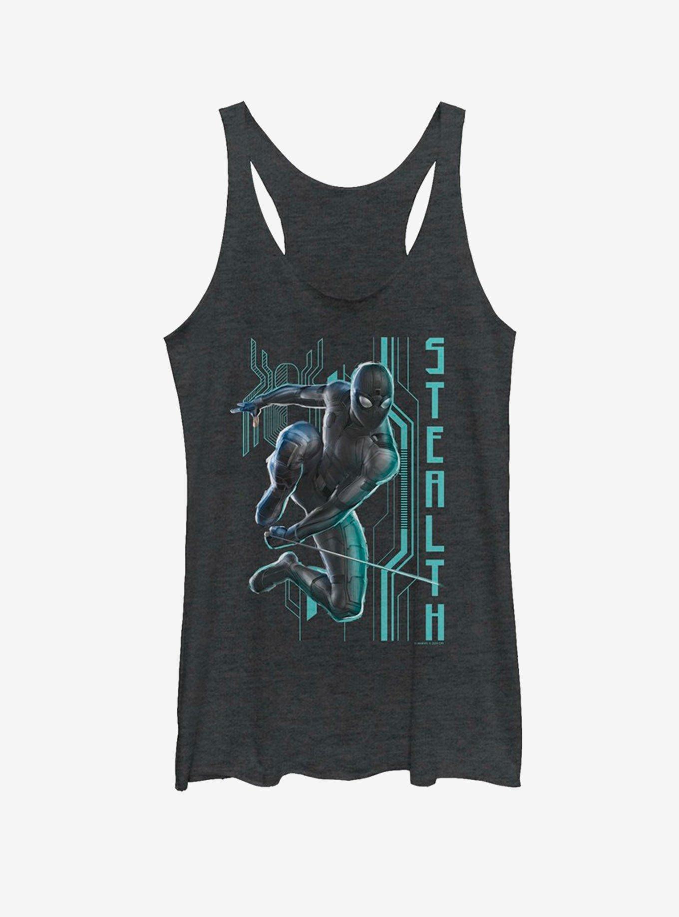 Marvel Spider-Man Far From Home Stealth Jumper Womens Tank, BLK HTR, hi-res