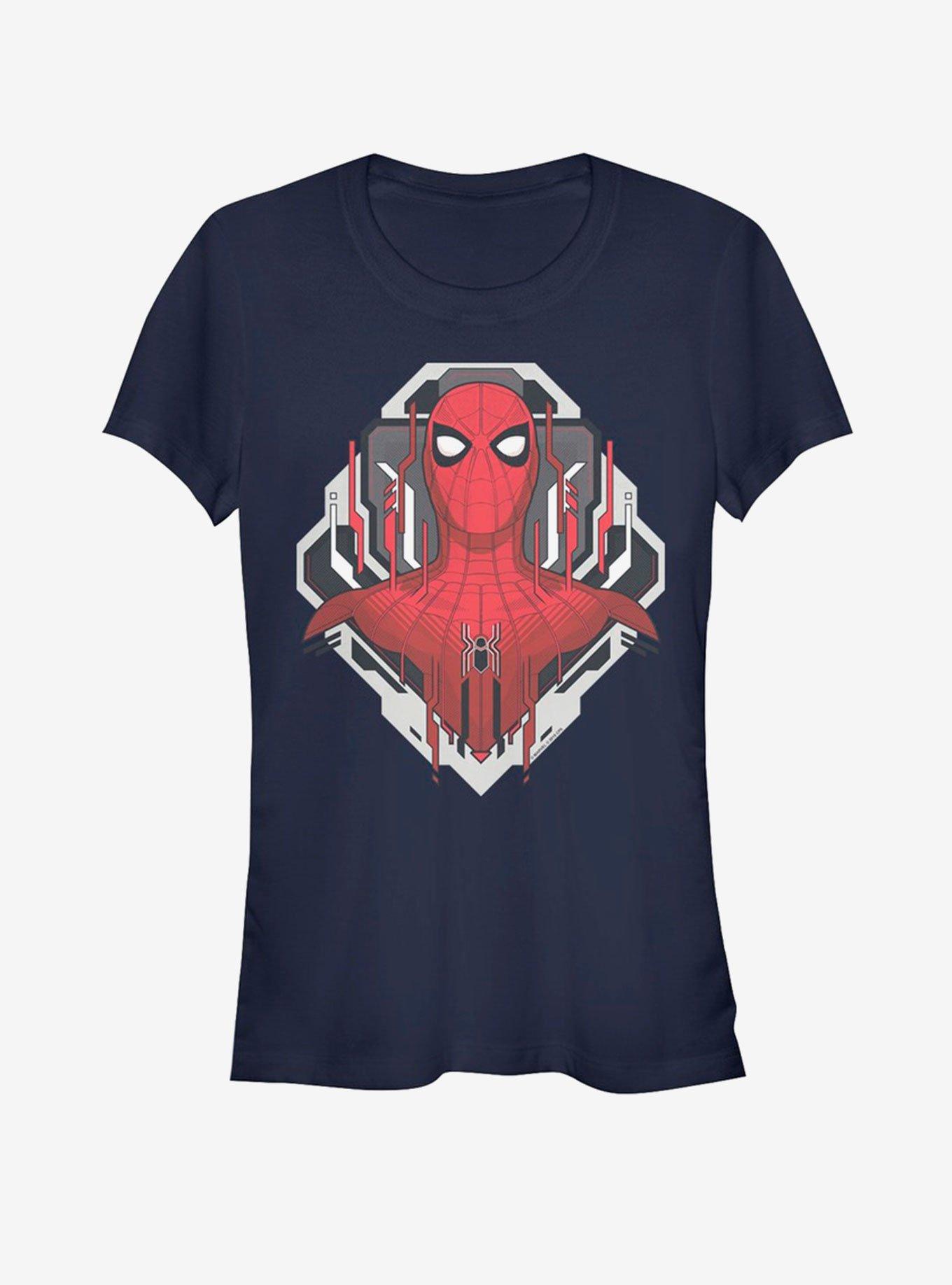 Marvel Spider-Man Far From Home Spider Tech Badge Girls T-Shirt, NAVY, hi-res