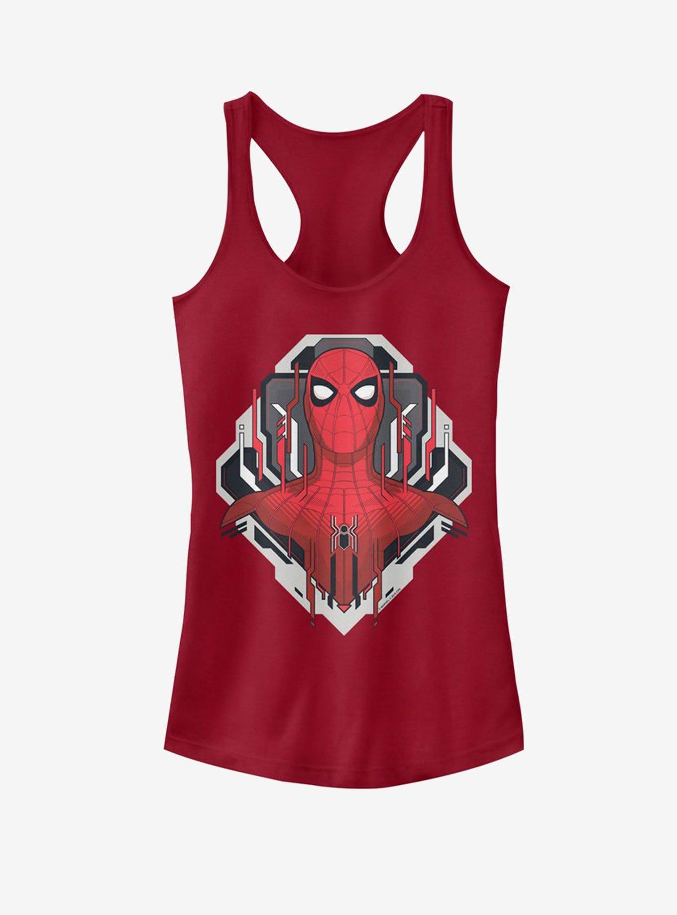 Marvel Spider-Man Far From Home Spider Tech Badge Girls Tank, SCARLET, hi-res