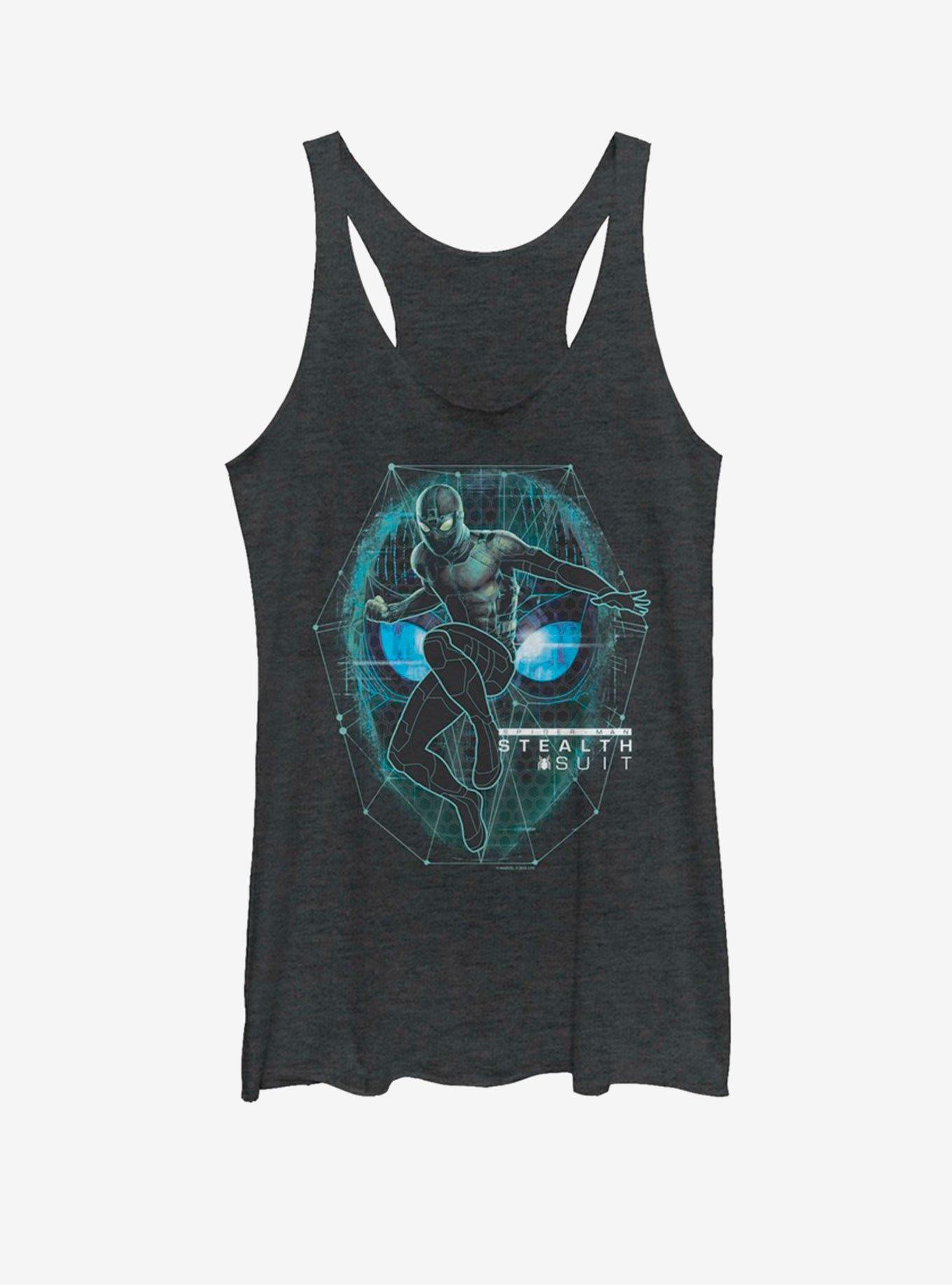 Marvel Spider-Man Far From Home Stealth suit Girls Tank, BLK HTR, hi-res