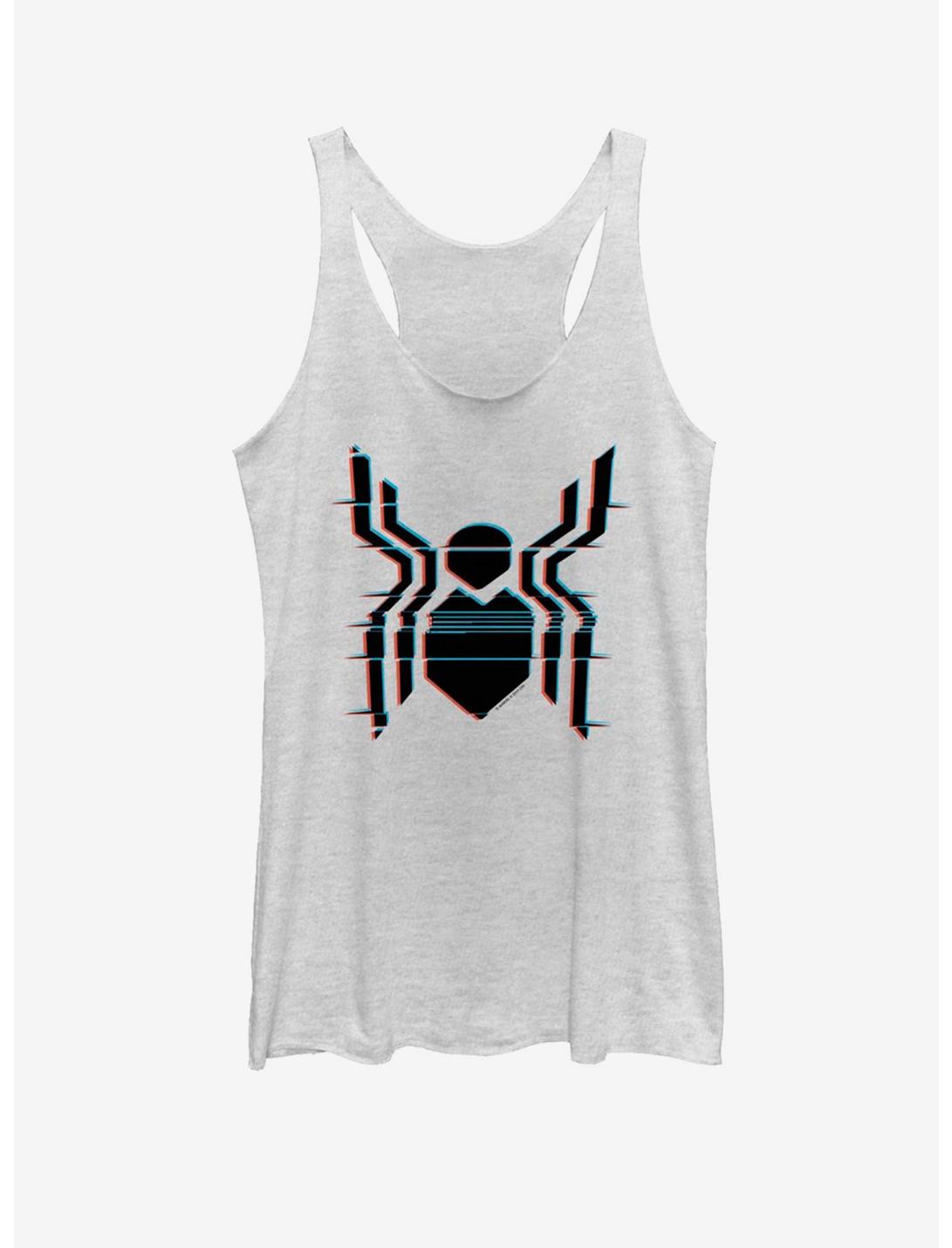 Marvel Spider-Man Far From Home Glitch Spider Logo Girls Tank, WHITE HTR, hi-res