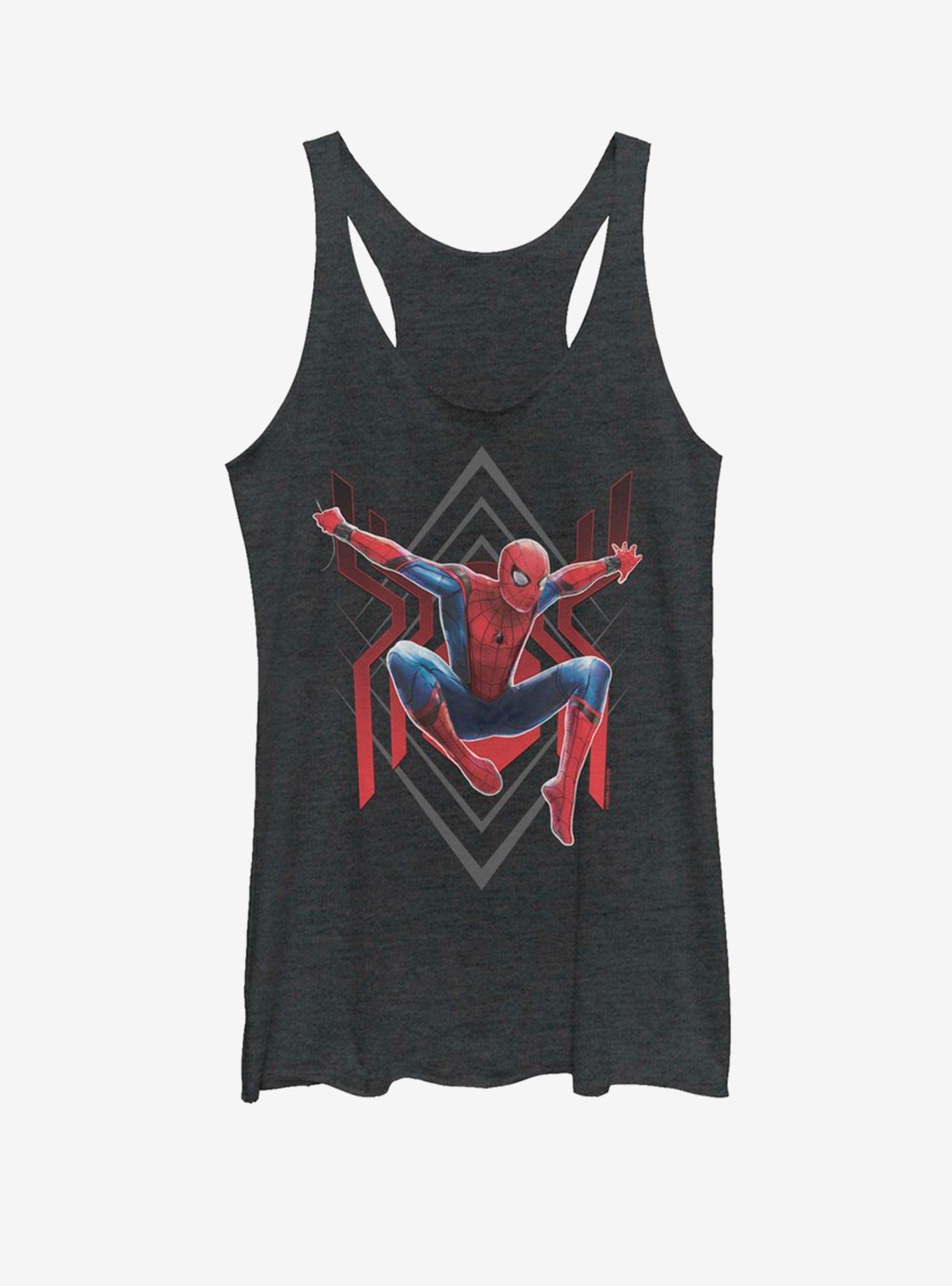 Marvel Spider-Man Far From Home Spider Jump Girls Tank, BLK HTR, hi-res