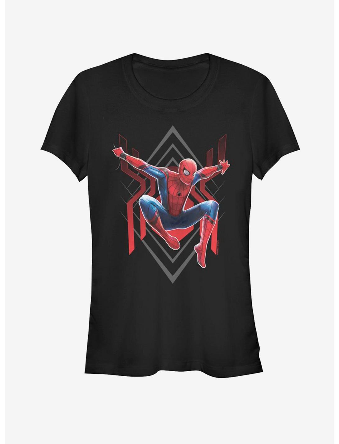Marvel Spider-Man Far From Home Spider Jump Girls T-Shirt, BLACK, hi-res