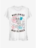 Marvel Spider-Man Far From Home World Wide Web Slinger Vintage Girls T-Shirt, WHITE, hi-res
