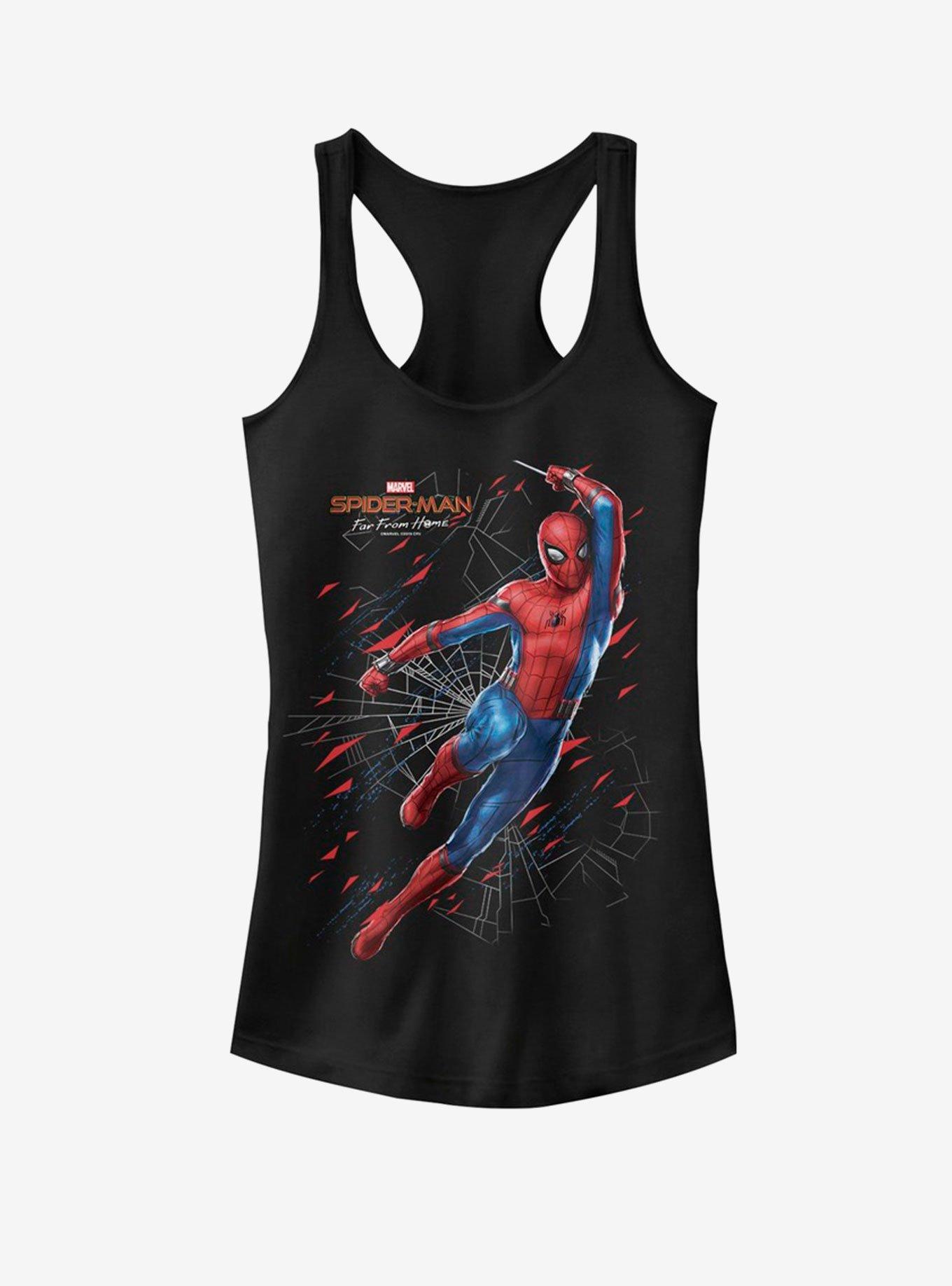 Marvel Spider-Man Far From Home Traveling Spidy Girls Tank, BLACK, hi-res