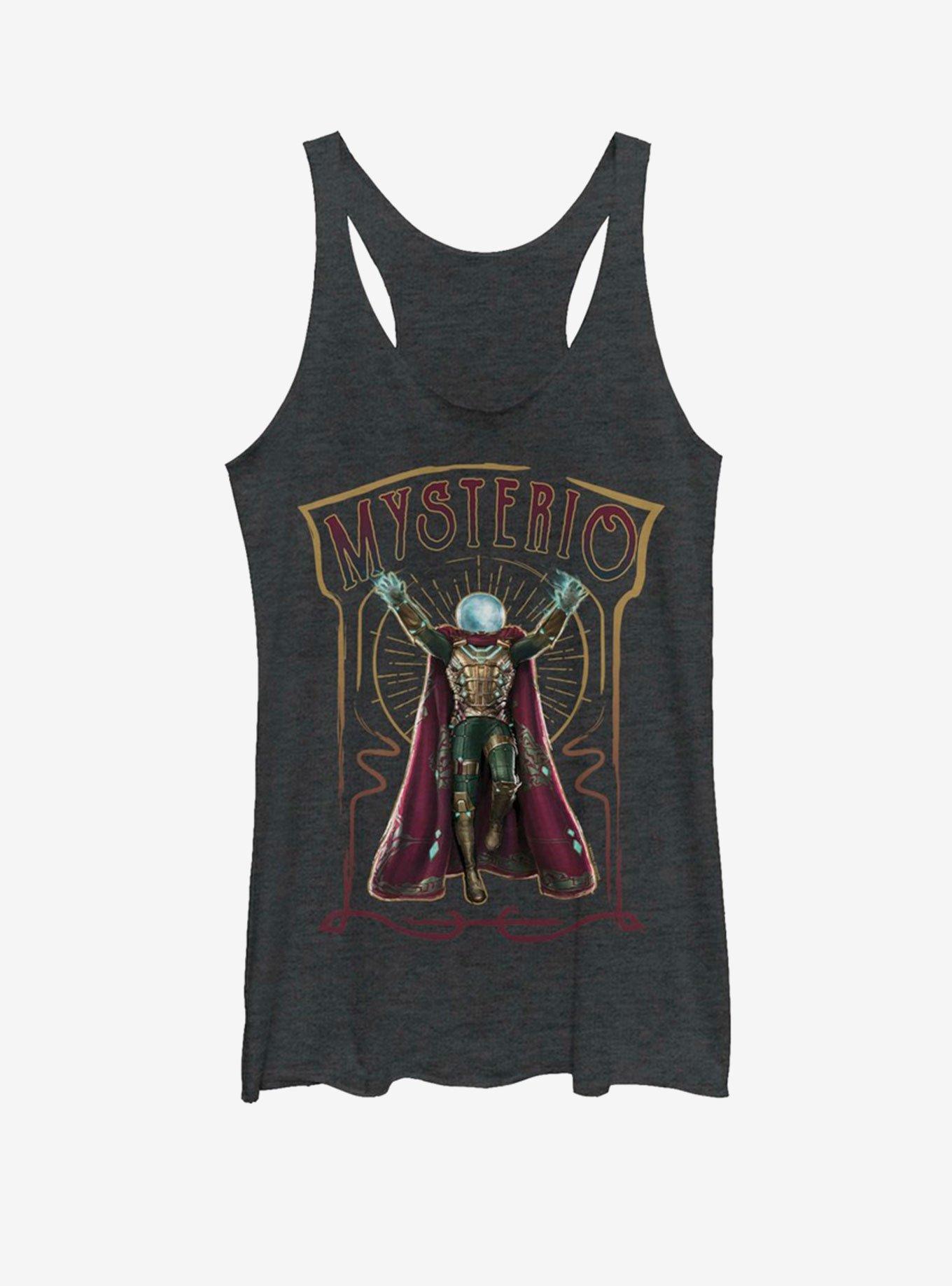 Marvel Spider-Man Far From Home Mysterio Vintage Girls Tank, BLK HTR, hi-res