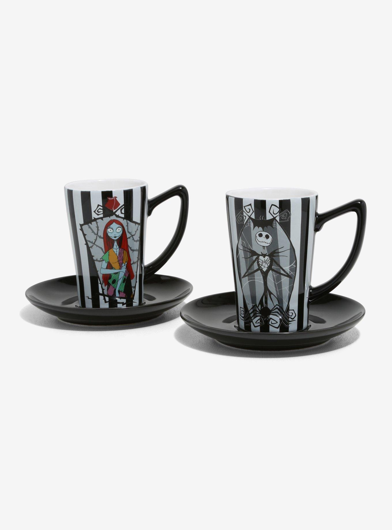 The Nightmare Before Christmas Jack & Sally Stripe Teacup & Saucer Set, , hi-res