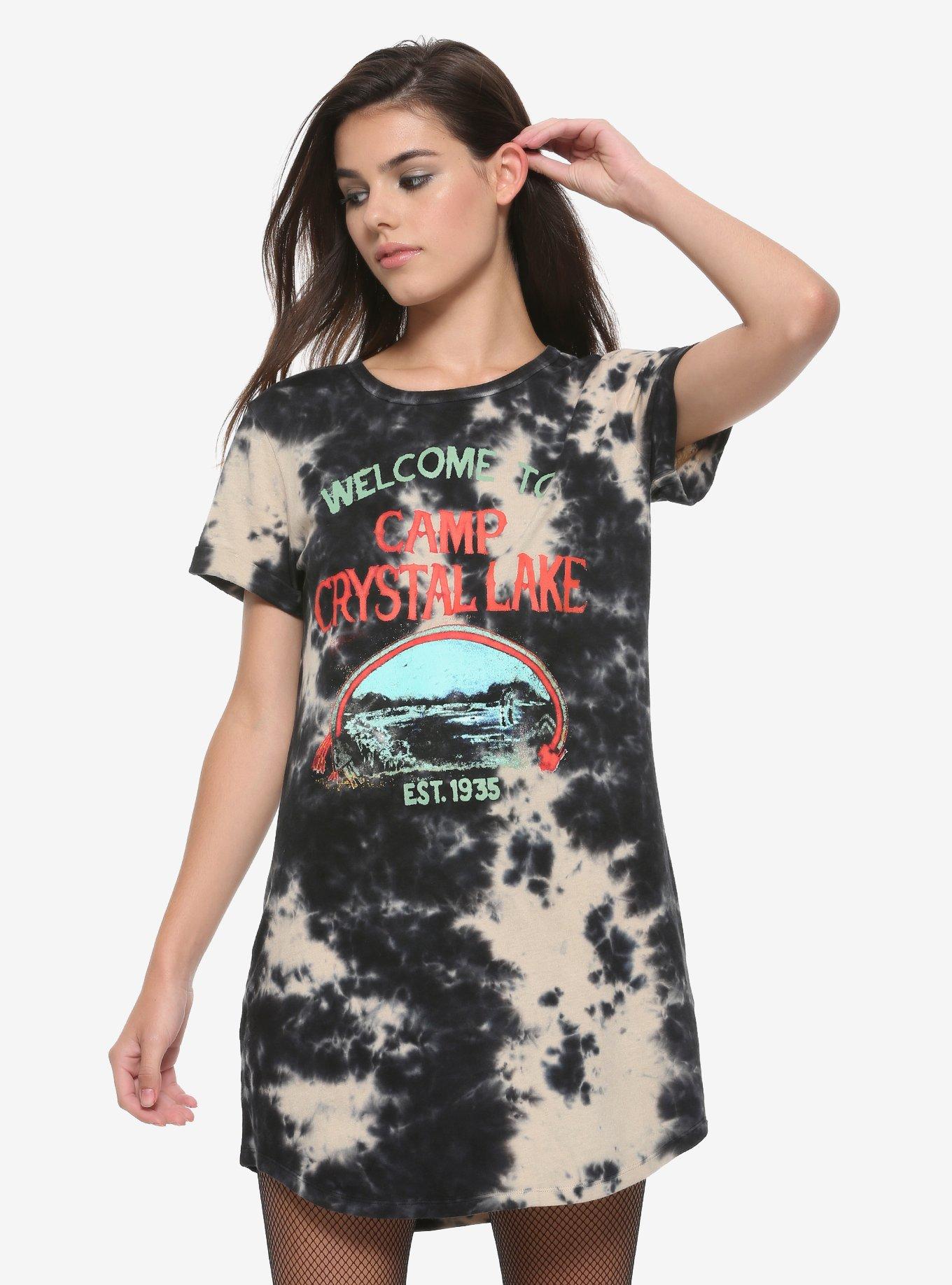 Friday The 13th Camp Crystal Lake Acid Wash T Shirt Dress Hot Topic