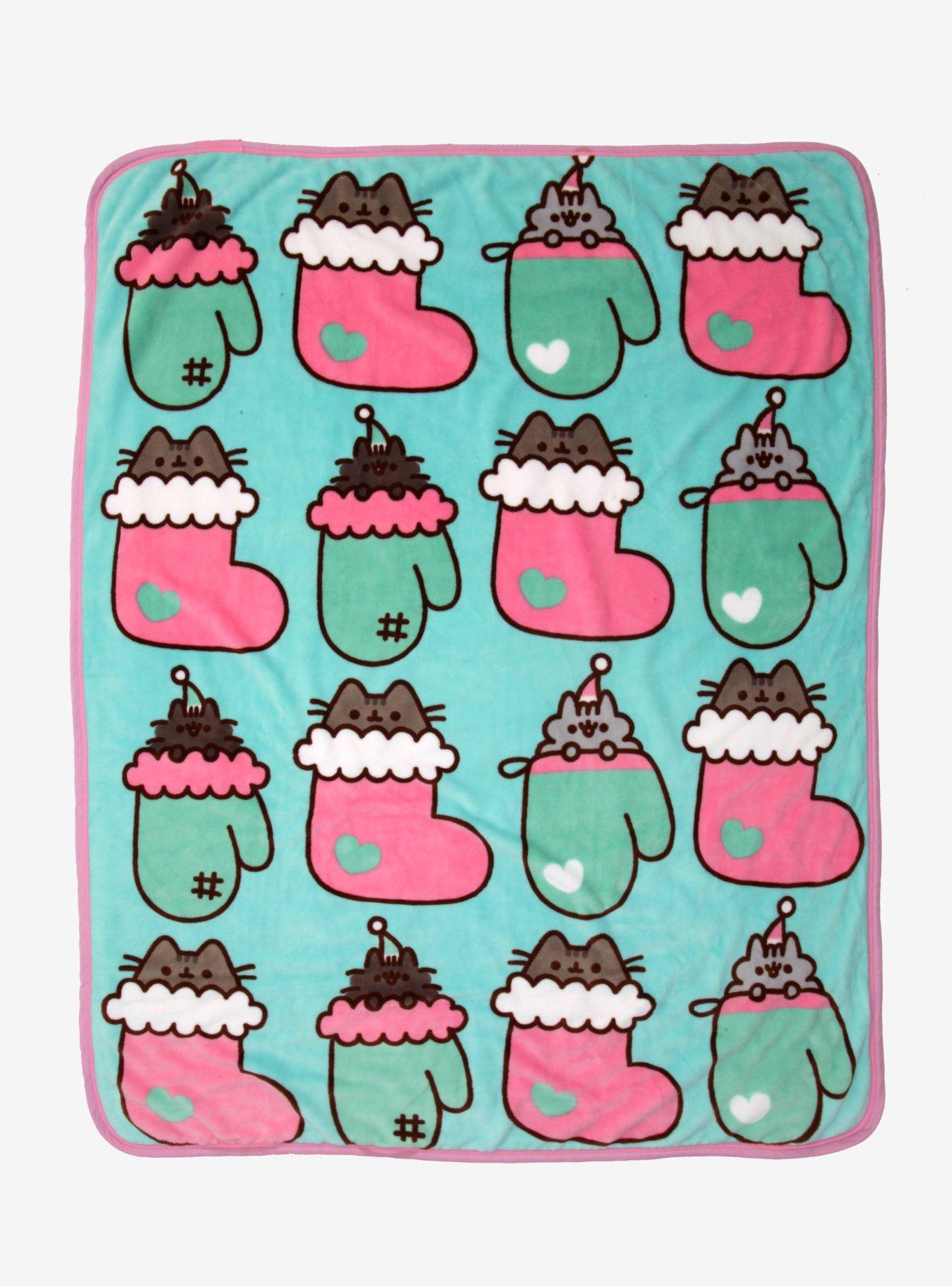 Pusheen Stockings & Mittens Sherpa Fleece Blanket Hot Topic