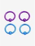 Steel Captive Hoop Blue & Purple 4 Pack, MULTI, hi-res
