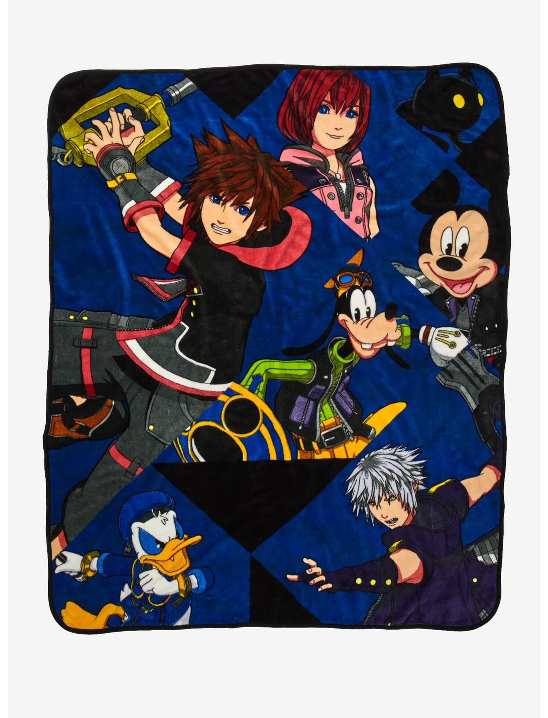 Disney Kingdom Hearts Grid Plush Throw Blanket, , hi-res
