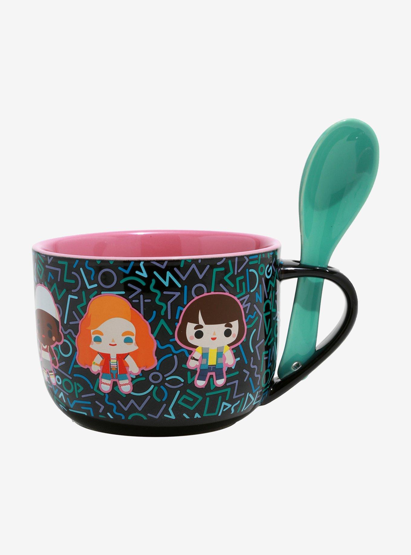 Stranger Things Chibi Neon Soup Mug & Spoon, , hi-res